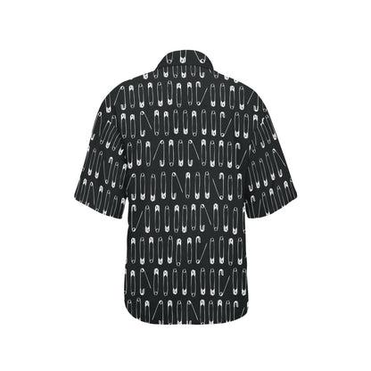 Safety Pin Print Design LKS302 Women's Hawaiian Shirt
