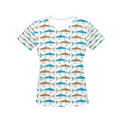 Tuna Fish Print Design LKS301 Women's  T-shirt