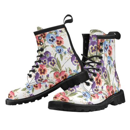 Pansy Pattern Print Design PS06 Women's Boots