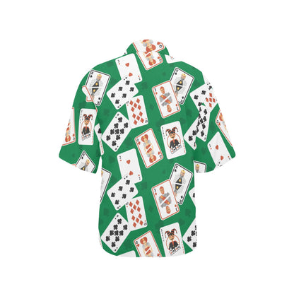 Poker Cards Pattern Print Design A03 Women's Hawaiian Shirt