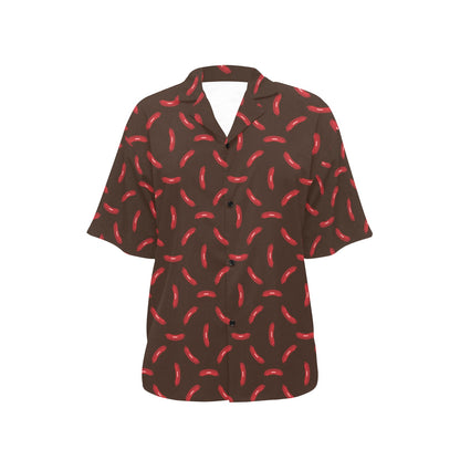 Sausage Print Design LKS302 Women's Hawaiian Shirt