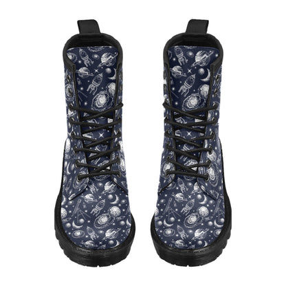 Space Rocket Print Design LKS301 Women's Boots