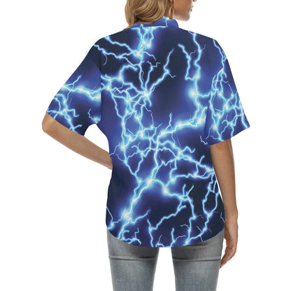 Lightning Thunder Pattern Print Design 04 Women's Hawaiian Shirt