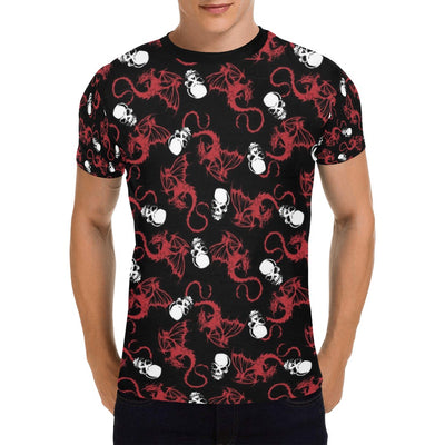 Skull With Red Dragon Print Design LKS304 Men's All Over Print T-shirt