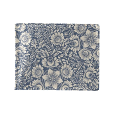 Elegant Floral Print Pattern Men's ID Card Wallet