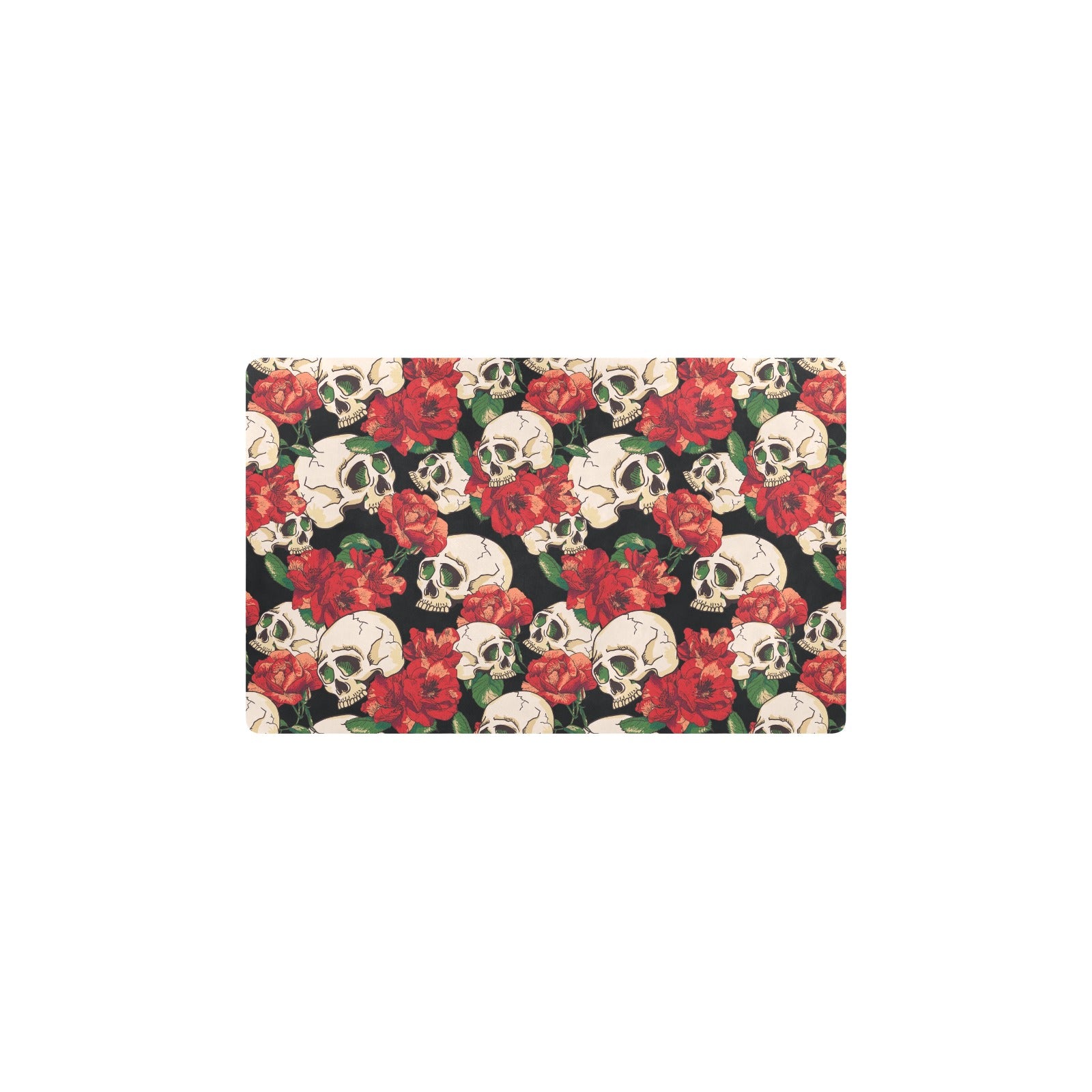 Skull Red Rose Kitchen Mat