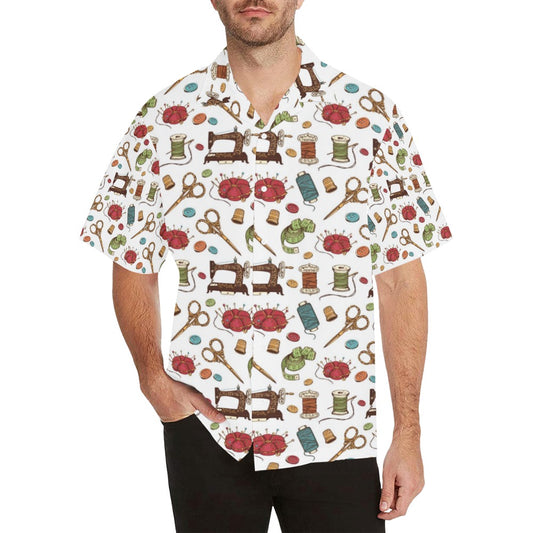 Sewing Equipment Print Design LKS304 Men's Hawaiian Shirt