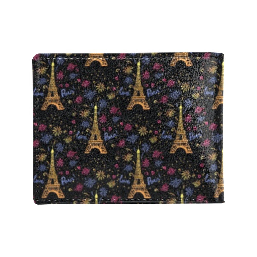 Eiffel Tower Love Paris Print Men's ID Card Wallet