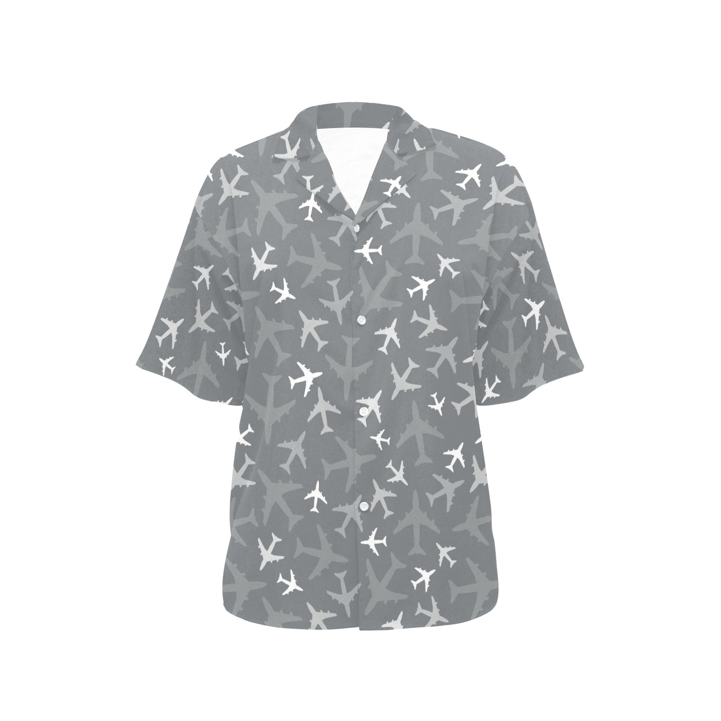 Airplane Pattern Print Design 02 Women's Hawaiian Shirt