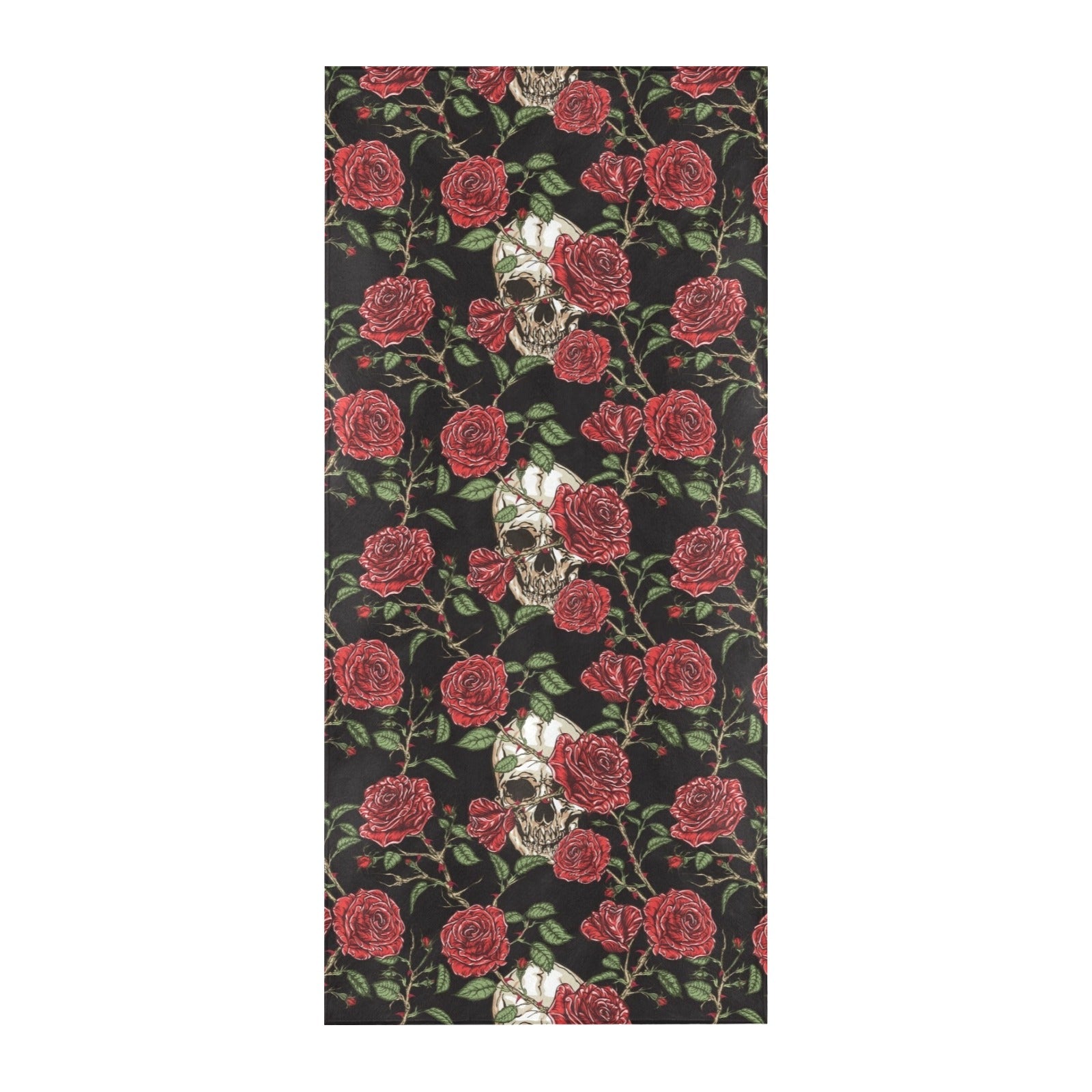 Skull And Roses Print Design LKS303 Beach Towel 32" x 71"