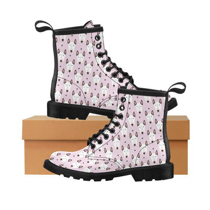 Bull Terrier Pink Print Pattern Women's Boots