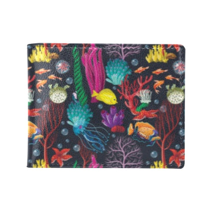 Underwater Cute Print Design LKS303 Men's ID Card Wallet