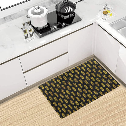 Pineapple Gold Tribal Style Print Kitchen Mat