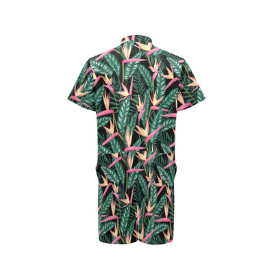 Bird Of Paradise Pattern Print Design BOP03 Men's Romper