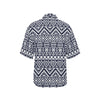 Blue White Tribal Aztec Women's Hawaiian Shirt