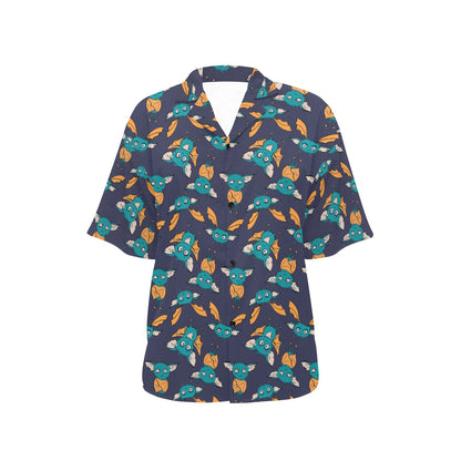 Bat Pattern Print Design 07 Women's Hawaiian Shirt