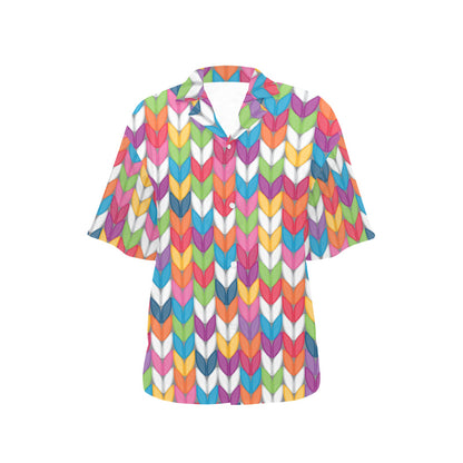 Knit Pattern Print Design 01 Women's Hawaiian Shirt