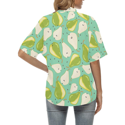 Pear Pattern Print Design PE04 Women's Hawaiian Shirt