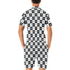 Checkered Flag Crown Pattern Men's Romper