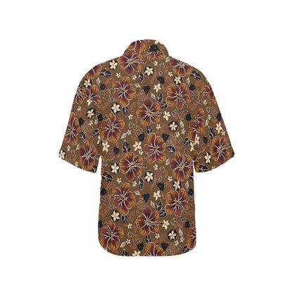 Hawaiian Themed Pattern Print Design H01 Women's Hawaiian Shirt