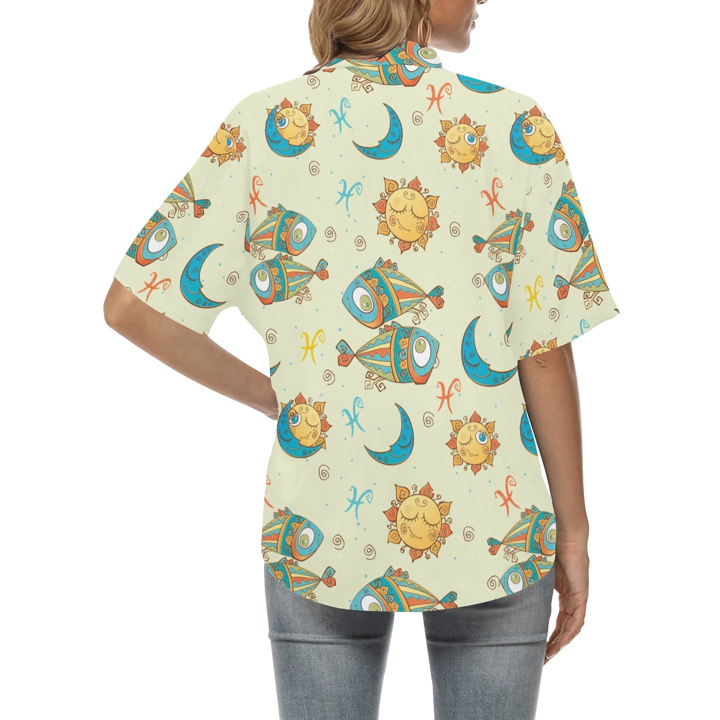 Pisces Pattern Print Design A03 Women's Hawaiian Shirt