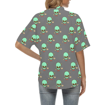 Alien Pattern Print Design 02 Women's Hawaiian Shirt