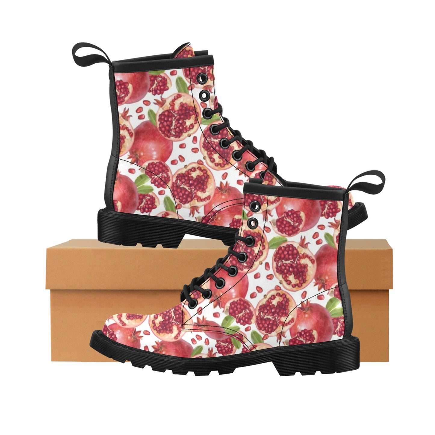 Pomegranate Pattern Print Design PG03 Women's Boots
