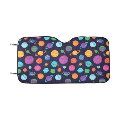 Planet Multicolor Print Design LKS302 Car front Windshield Sun Shade