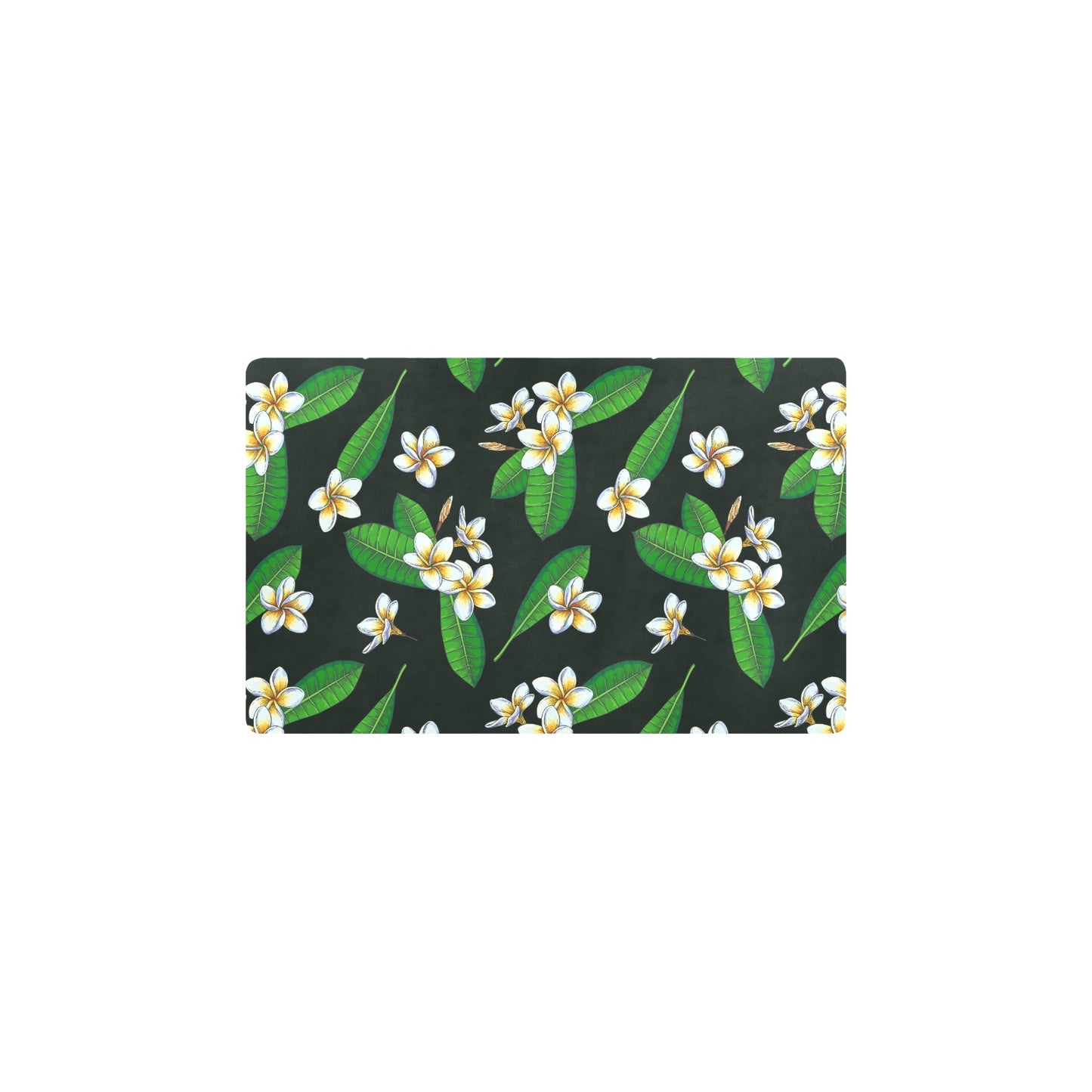 White Plumeria Pattern Print Design PM023 Kitchen Mat