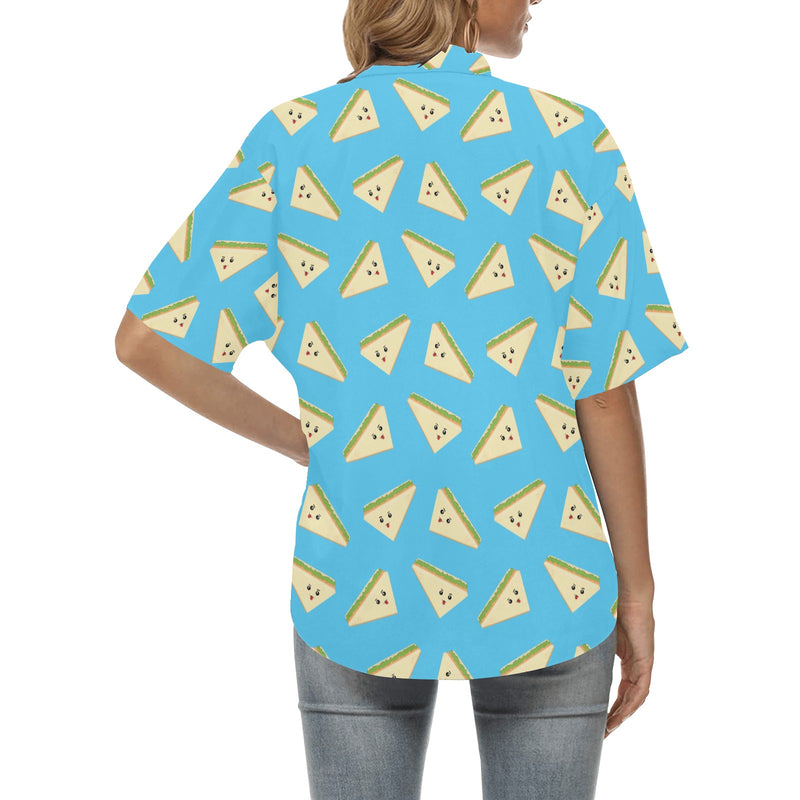 Sandwich Emoji Print Design LKS305 Women's Hawaiian Shirt