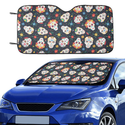 Sugar Skull Print Design LKS305 Car front Windshield Sun Shade