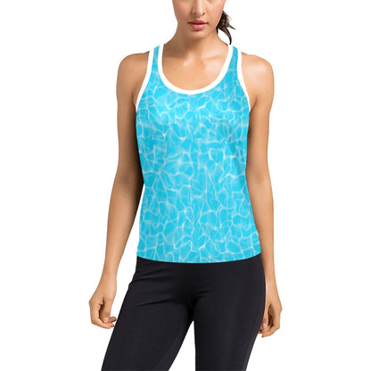 Swimming Pool Texture Print Design LKS301 Women's Racerback Tank Top