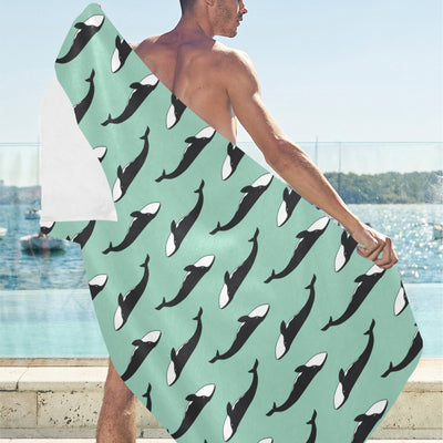 Whale Print Design LKS307 Beach Towel 32" x 71"