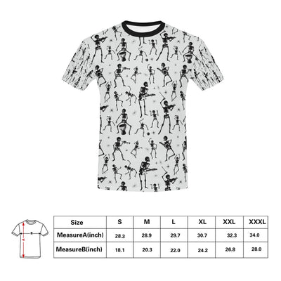 Skeleton Music Player Print Design LKS303 Men's All Over Print T-shirt