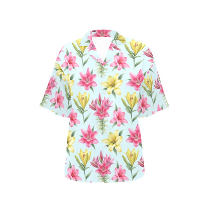 Lily Pattern Print Design LY010 Women's Hawaiian Shirt