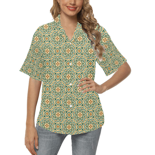 Cross Pattern Print Design 01 Women's Hawaiian Shirt