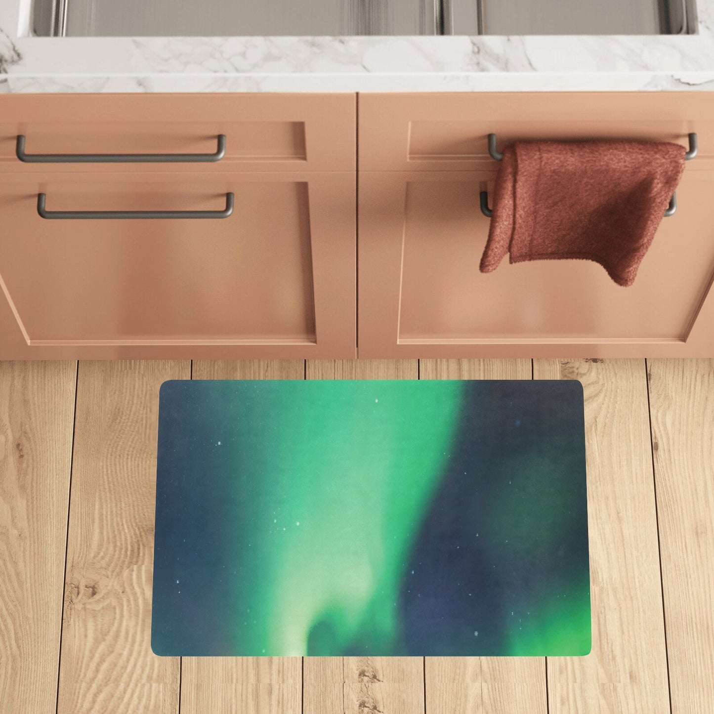 Aurora Borealis Pattern Print Design 04 Kitchen Mat