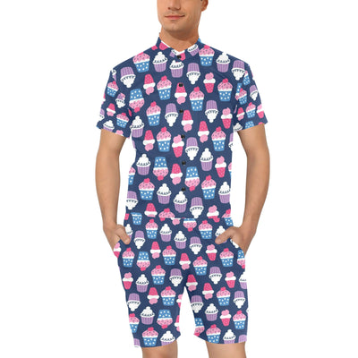 Cupcake Pattern Print Design CP04 Men's Romper