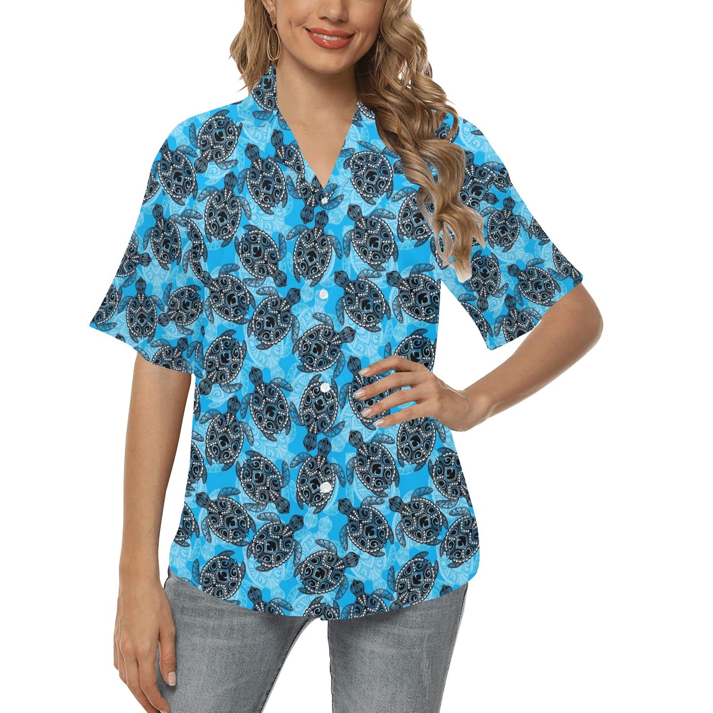 Tribal Pattern Print Design LKS307 Women's Hawaiian Shirt