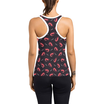 Shrimp Print Design LKS302 Women's Racerback Tank Top