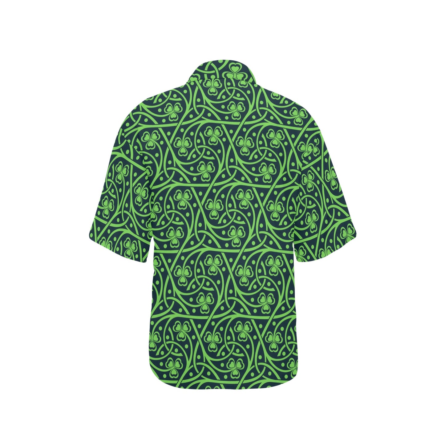 Shamrock Themed Print Women's Hawaiian Shirt