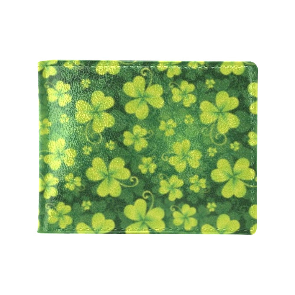 Shamrock Clover Print Men's ID Card Wallet