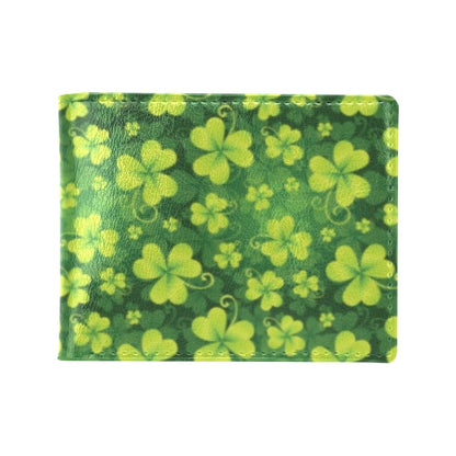 Shamrock Clover Print Men's ID Card Wallet
