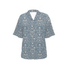 Damask Elegant Teal Print Pattern Women's Hawaiian Shirt