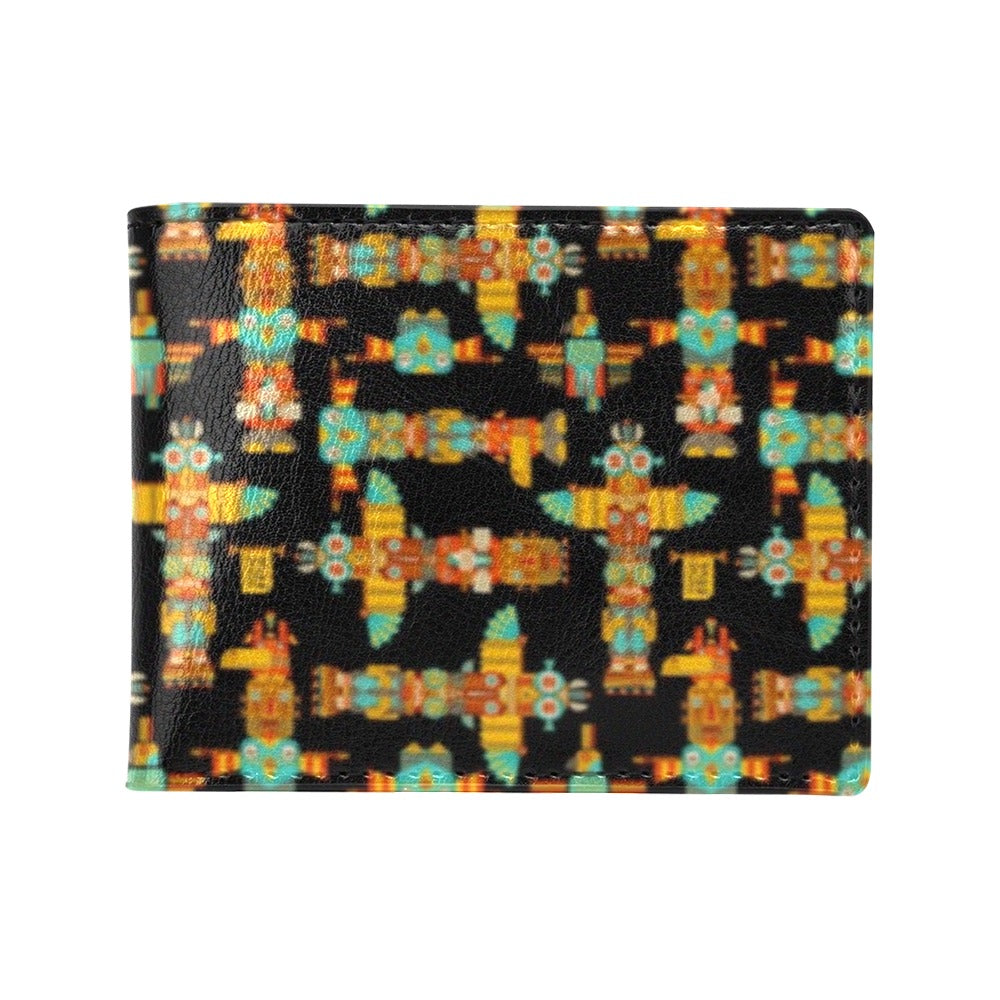Totem Pole Cartoon Print Men's ID Card Wallet