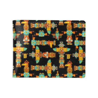 Totem Pole Cartoon Print Men's ID Card Wallet