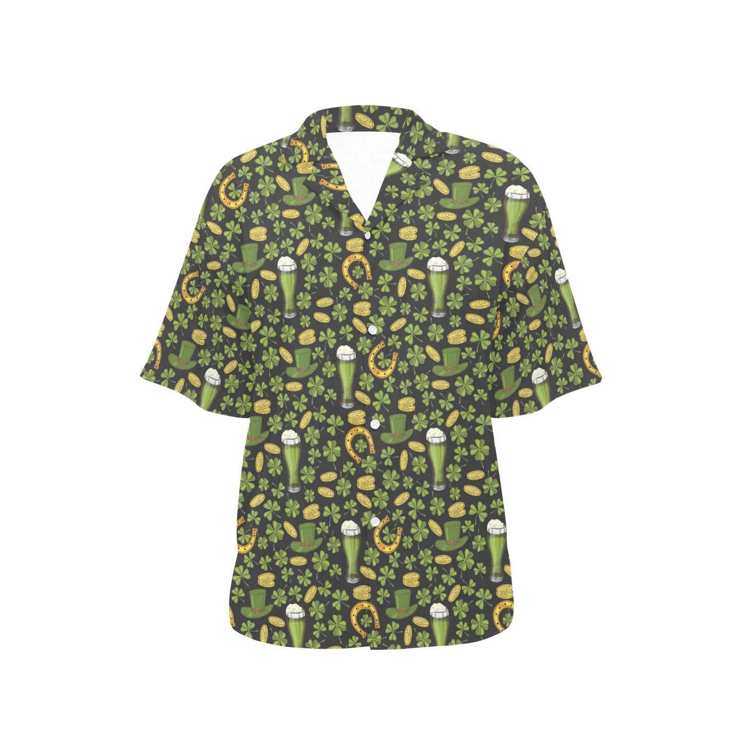 Clover St Patricks Pattern Print Design 03 Women's Hawaiian Shirt