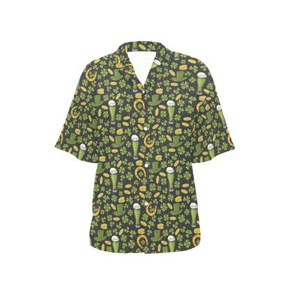 Clover St Patricks Pattern Print Design 03 Women's Hawaiian Shirt