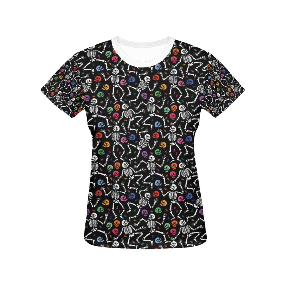 Skeleton Print Design LKS307 Women's  T-shirt