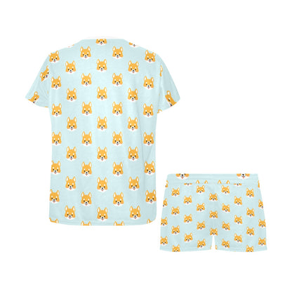 Shiba Inu Print Design LKS301 Women's Short Pajama Set